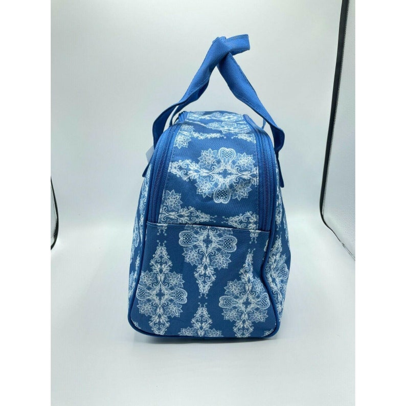 Everything Mary Women Zip Around Knitting Tote Storage Bag Blue NEW