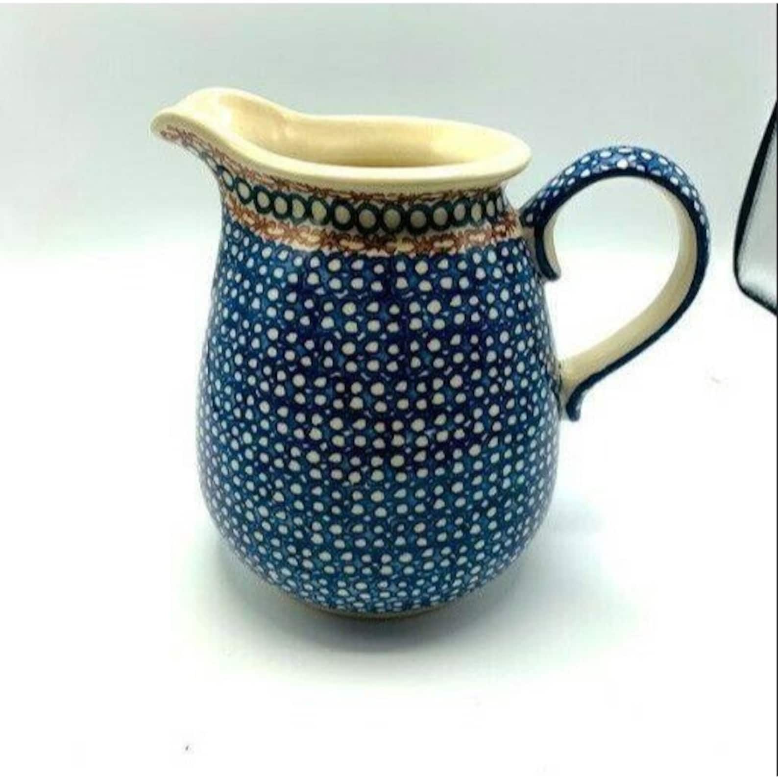 William Sonoma Poland Pitcher Pottery Grand Cuisine 2 Quart Etsy