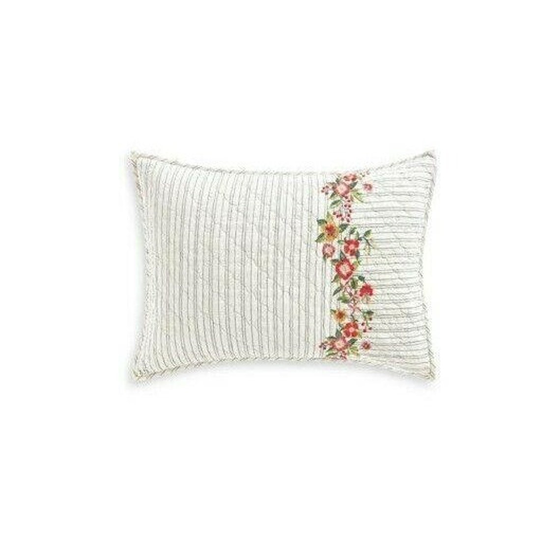 Martha Stewart Pillow Sham Case Embroidered Quilted Flower Etsy