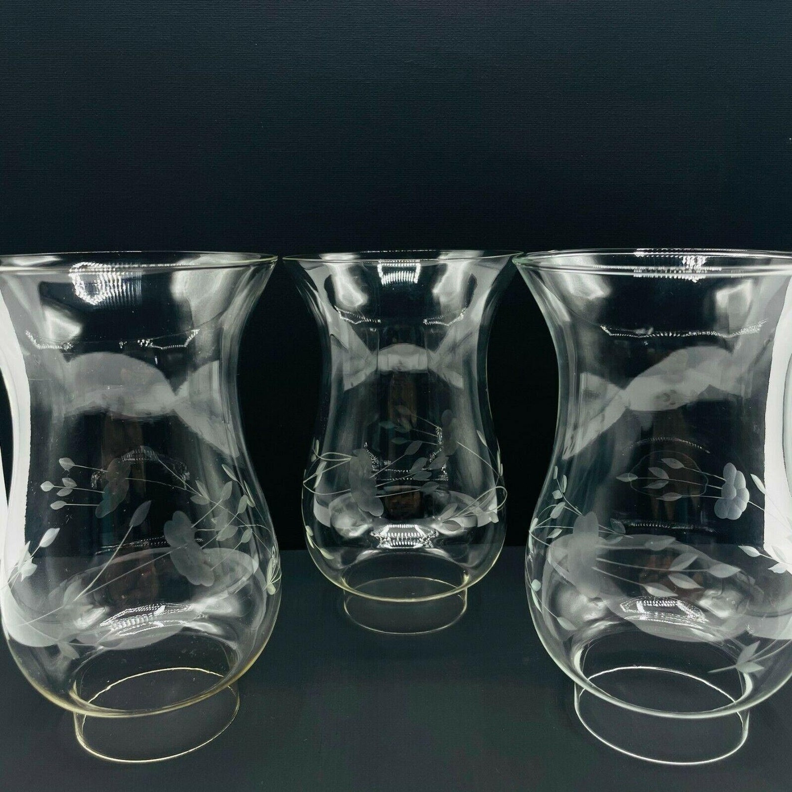 Princess House Crystal Hurricane Lamp Glass Etched Replacement Etsy