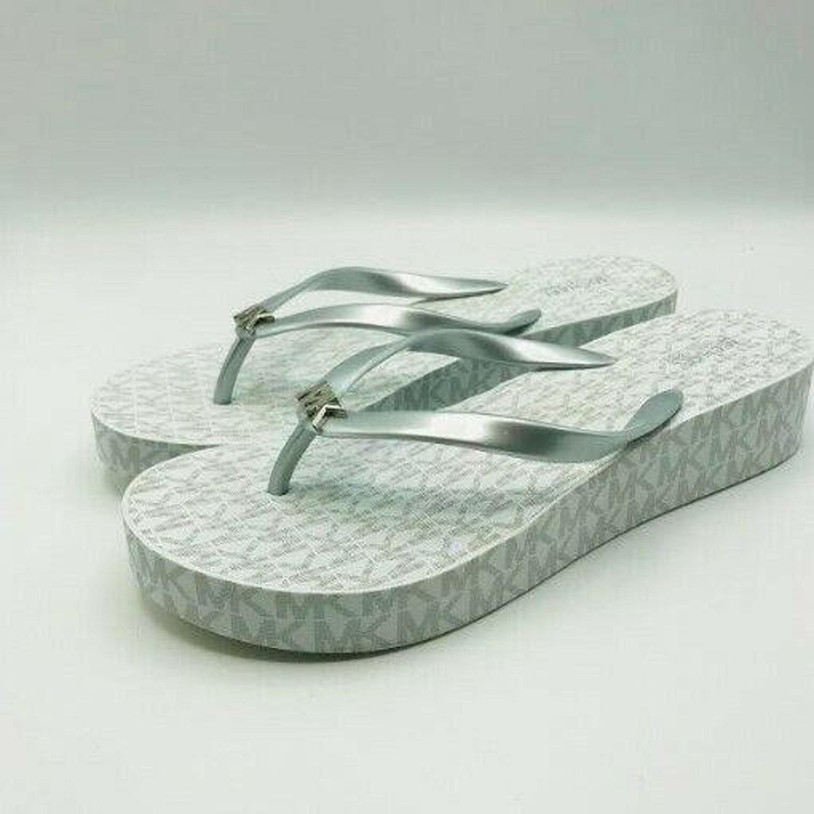 Michael Kors Womens Platform Flip-Flops Wedge Sandals White | Etsy