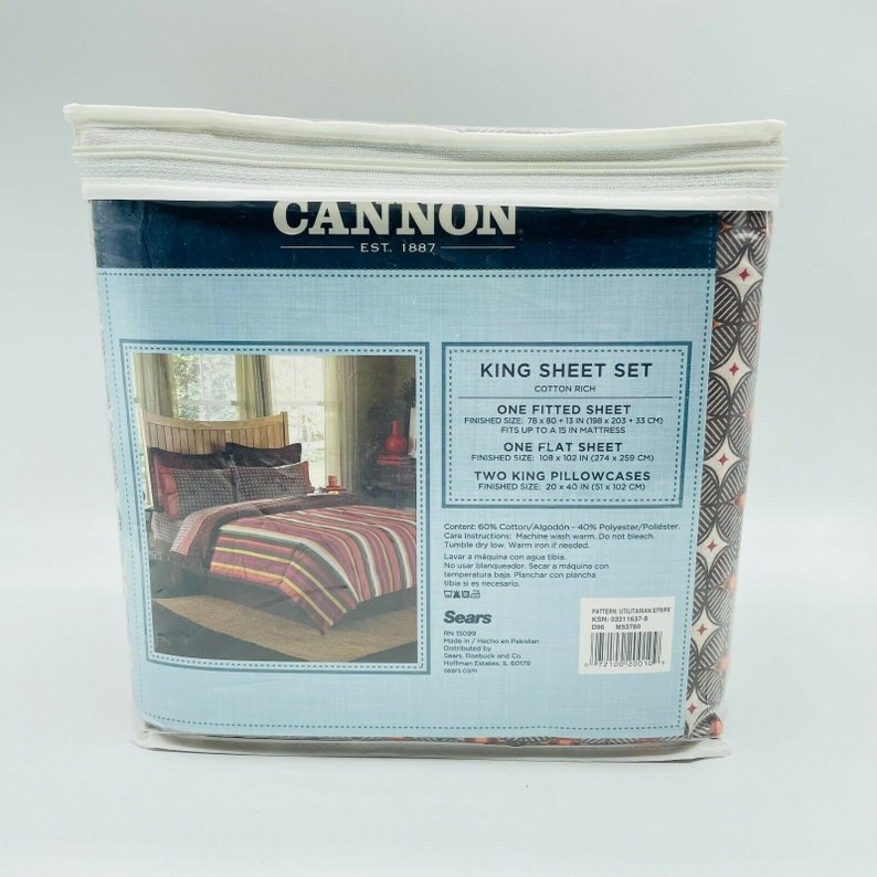Cannon Bed Flannel Sheets & Pillowcases Cotton King Size Etsy