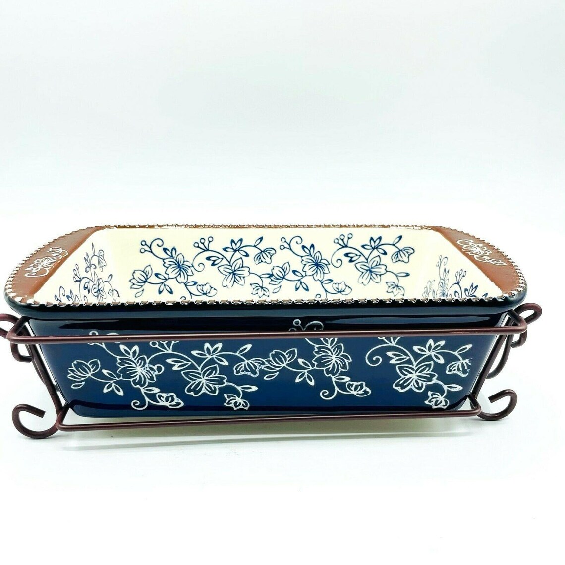 Temptations by Tara Rectangle Ovenware Baking Dish W/ Metal Etsy