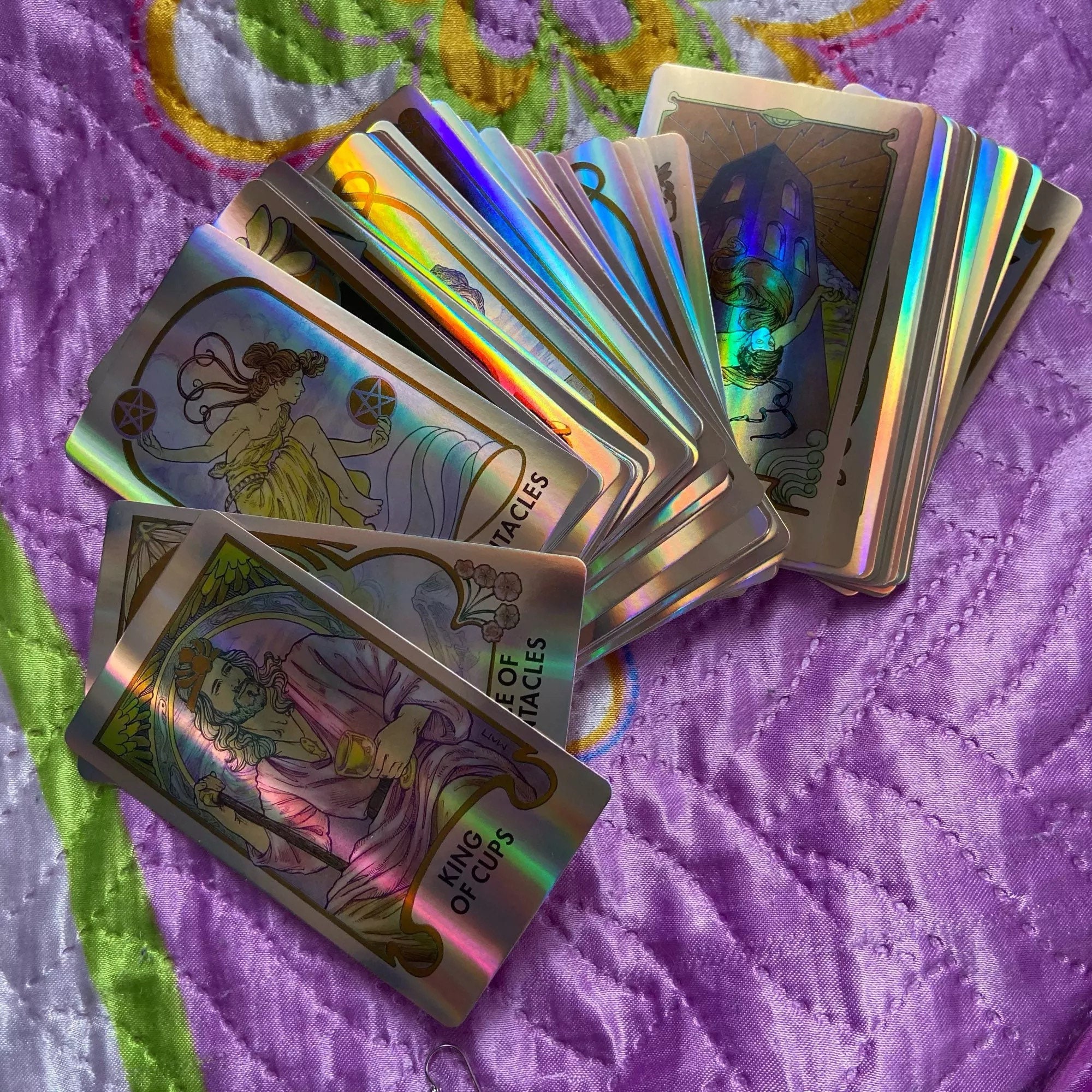 Holographic Oracle Tarot Decks Ethereal Visions Jeu de cartes Etsy
