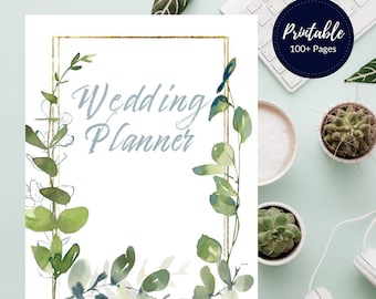 Wedding Planner Printable, Wedding Planning Book, Printable Wedding Planner, Wedding Binder, Engagement Gift, PDF, Wedding Checklist