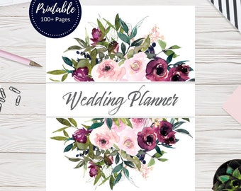 Wedding Planner Printable, Wedding Planning Book, Printable Wedding Planner, Wedding Binder, Engagement Gift, PDF, Best Wedding Checklist