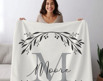 Personalized Wedding Blanket, Newly Wed Gift, Realtor Closing Gift,  Housewarming, Wedding Date, Anniversary, Bridal, Engagement, Custom