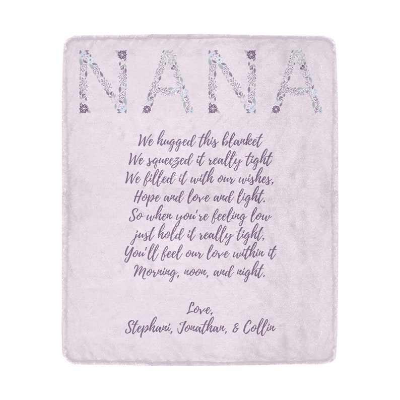 Personalized Grandma Blanket Grandparent Blanket Mimi Etsy