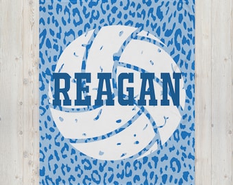 Personalized Volleyball Blanket, Retro Volleyball Gift, Custom Volleyball Team Gift, Volleyball Coach Gift, Volleyball Banquet, Birthday