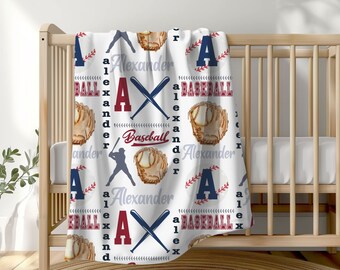 Personalized Baseball Blanket, Baseball Baby Shower, Custom Baseball Gift, Baseball Player Team Gift, Sports Gift For Boy, Baseball Birthday