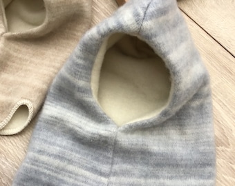 Baby wool balaclava baby hat with necwarmer Newborn hat Winter hat Wool baby hat Baby shower gift baby Newborn gift Wool baby hat