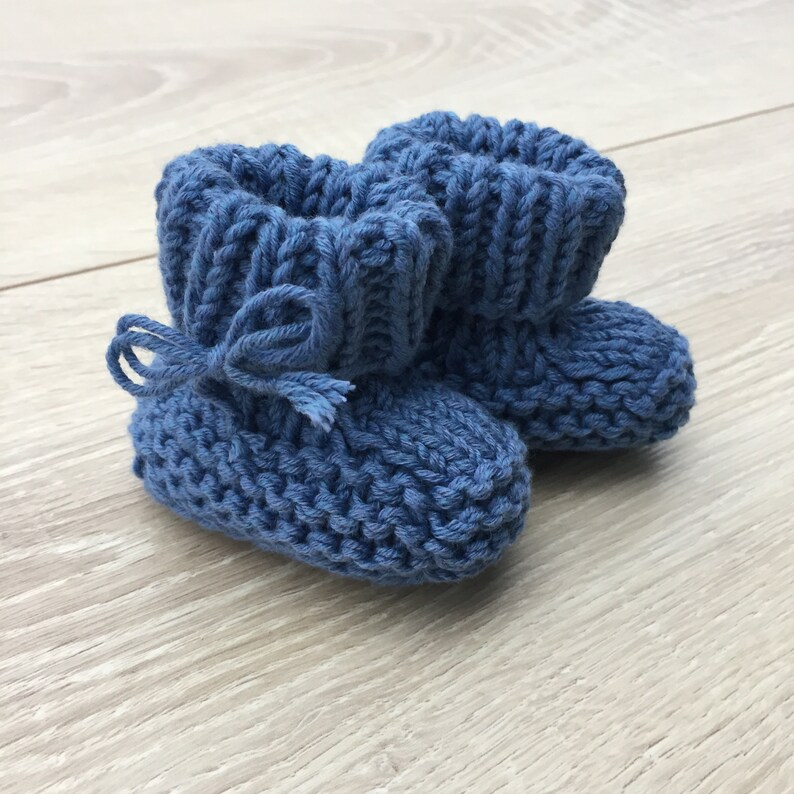 Hand Knitted Wool Newborn Booties Baby Girl Booties Baby Etsy