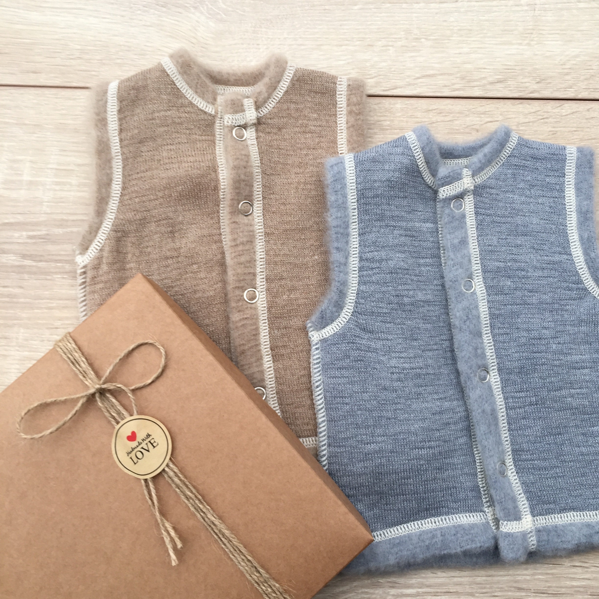 Kids Wool Vest Long Fleece Vest for Toddler Handmade Warm Wool Vest Natural  Sustainable Wool Baby Clothes Denim Blue 