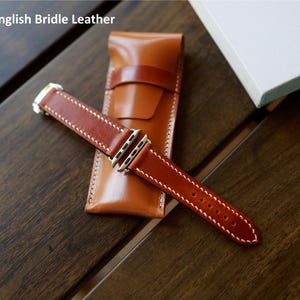 Sedgwick English Bridle Apple watch strap with the most comfortable D buckle, Galaxy watch, custom gift, anniversary gift, personalized gift