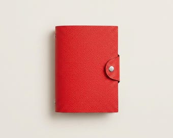 A7 Noblessa Leather Journal Cover, Refillable Pocket Planner, Mini 6 Ring Binder, Crosshatch Leather Diary, Gift for Executive