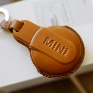 Buttero/Cordovan leather MINI key leather case, MINI key fob cover, MINI key fob case, Mini key chain, Smart Key Case, Leather gift