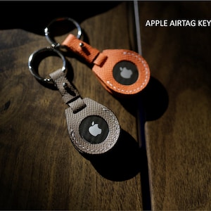 Étui pour Apple Airtag en cuir de veau français, porte-clés Airtag, étui en cuir Airtag, porte-clés Airtag, étui Airtag. Housse Airtag