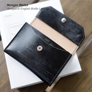Morgan Business Card Wallet. Sedgwick English Bridle Leather. Business Card Holder. Handmade Wallet. Minimalist Card Wallet
