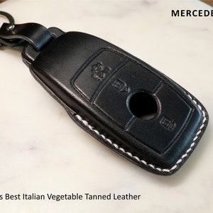Buttero/Cordovan leather Mercedes Benz key leather case,Mercedes Benz key fob cover,Mercedes Benz key fob case,Mercedes Benz key chain