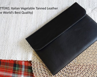 BUTTERO, Italian Vegetable Tanned Leather Laptop Sleeve, MacBook Pro/Air 13/Air 15/Air 16, Personalized Custom Laptop Sleeve, Laptop Cover