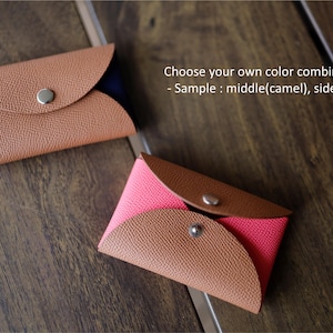 Minimalist card wallet. French calf leather. Card Holder. Personalized Wallet. Handmade wallet gift. Leather gift