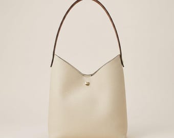 Vela 28 German Togo Leather Convertible Tote Bag with Adjustable Shoulder Strap