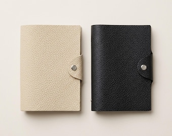 A7 Togo Leather Journal Cover, Refillable Pocket Notebook Planner, Minimalist Diary Holder