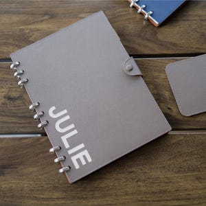 Slimme ringband, Duits Noblessa-leer, tijdschriftomslag A5/A6/A7/B5, losbladig notitieboek, gepersonaliseerde hervulbare notitieboekomslag