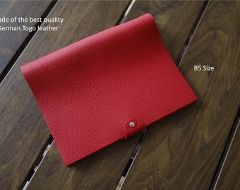 German Togo Leather Journal Cover A5/A6/B5 Size, Personalized Refillable Journal, Notebook, Diary,Valentines Day Gift, Card Pocket,Pensleeve