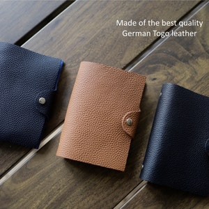 Couverture de journal en cuir allemand du Togo, format A5/A6/A7/B5, journal personnalisé rechargeable, carnet de notes, cadeau de la Saint-Valentin, pochette pour cartes, pochette pour stylo