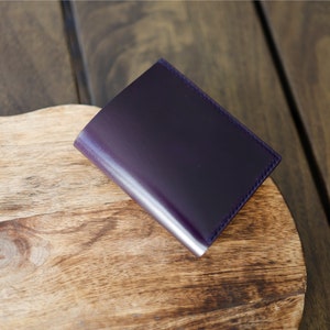 Cartera Shinki-Hikaku Shell Cordovan La cartera exclusiva de HUE, 100 % cosida a mano, piel de grano completo, cartera hecha a mano a medida