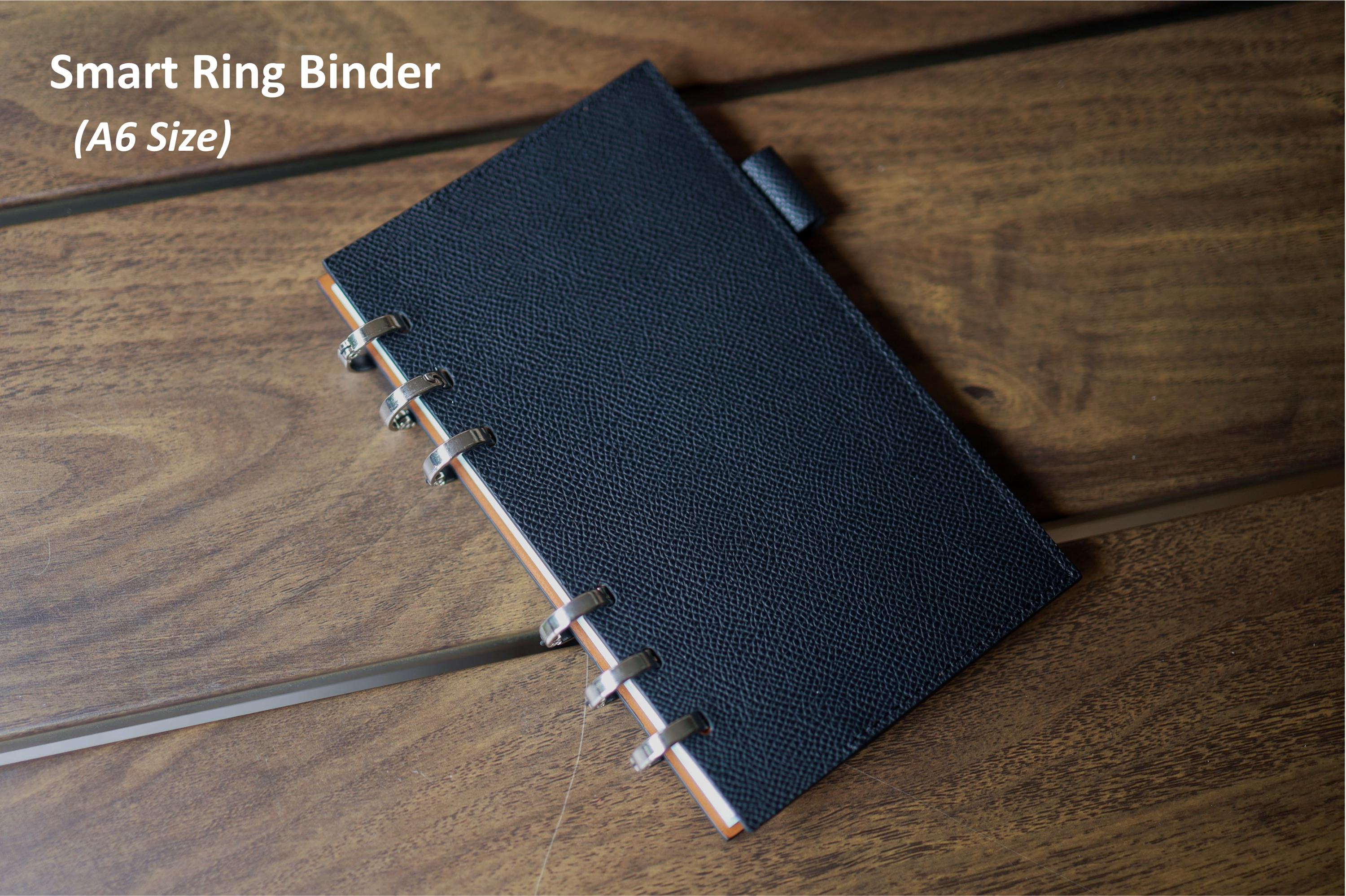 French Calf skin Journal Cover A5/A6/A7/B5 Size, Smart Ring Binder, Loose leaf notebook, Foldable in half, Personalized Initial, Refillable