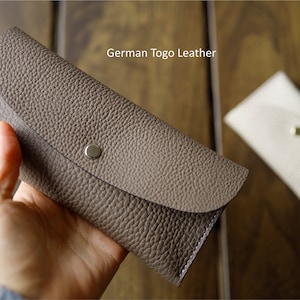 German Togo Leather Long Wallet, Leather Cash Wallet, gift for men, gift for her, Handmade leather wallet