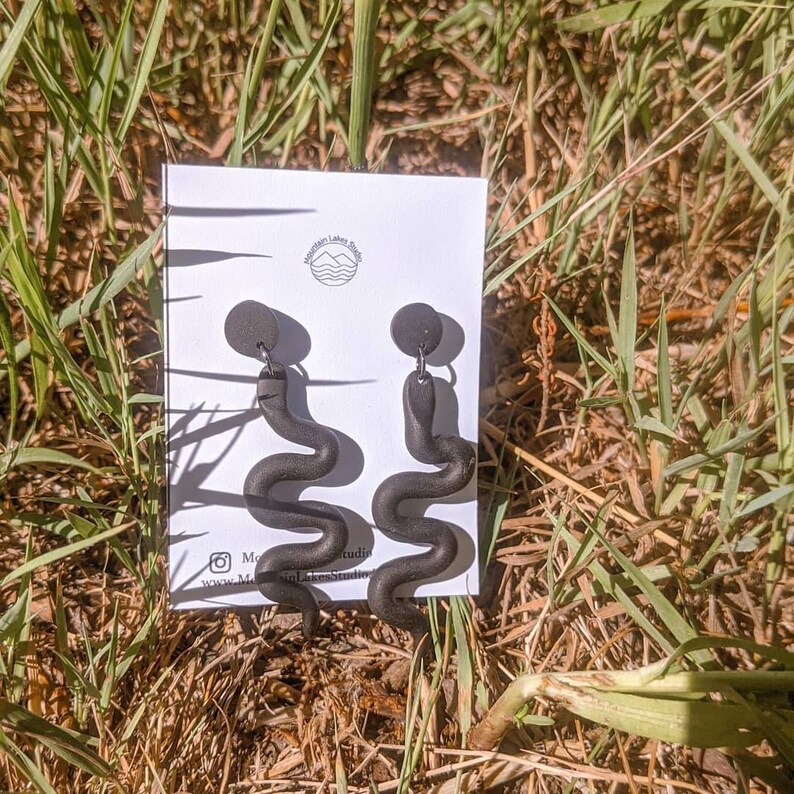 Snake Earrings Lightweight Earrings Polymer Clay Earrings