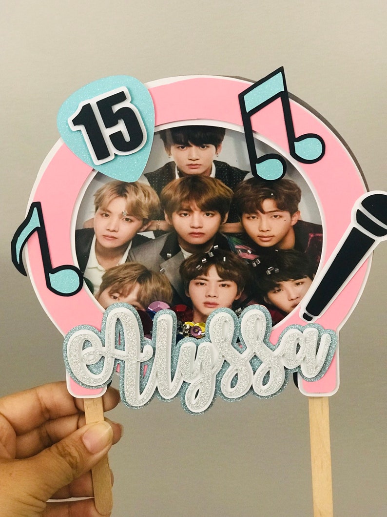 Personalized BTS Shaker Cake Topper Etsy