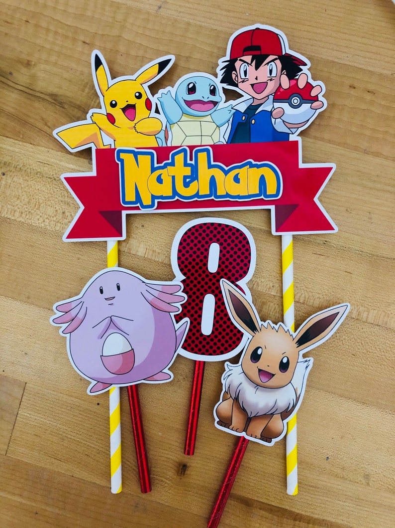 Personalized Pokemon Pikachu Cake Topper Etsy