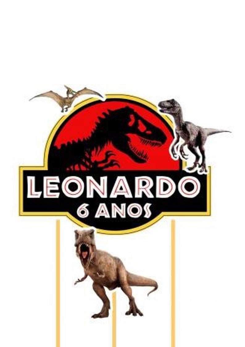 Personalized Jurassic Park Cake Topper Etsy Personalized Jurassic Park Cake Topper Etsy