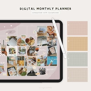Undated Digital Monthly Planner, Goodnotes Planner, Monthly Journal, Digital Journal, Bullet Journal, Digital Bujo, Monthly Journal