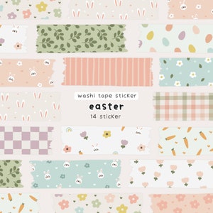 Digitale Washi Tape, Masking Tape, Scrapbook Elementen, Instagram Story Stickers, Goodnotes Stickers, Bullet Journal Stickers, Pasen Washi Tape