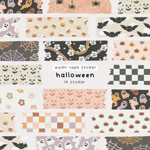 Halloween Washi Tape Stickers, Fall Washi Tape, Scrapbook Elementen, Instagram Story Stickers, Goodnotes Stickers, Bullet Journal Stickers, Digitaal