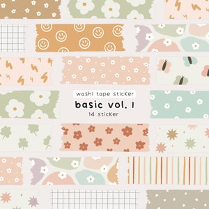 Digitale Washi Tape, Masking Tape, Scrapbook Elementen, Instagram Story Stickers, Goodnotes Stickers, Bullet Journal Stickers, Pastel Washi Tape