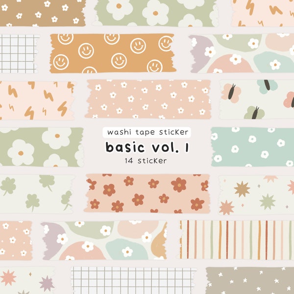 Digital Washi Tape, Masking Tape, Scrapbook Elemente, Instagram Story Sticker, Goodnotes Sticker, Bullet Journal Sticker,Pastell Washi Tape