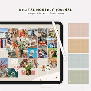 Undated Digital Monthly Journal, Goodnotes Planner, Monthly Journal, Digital Journal, Bullet Journal, Digital Bujo, Monthly Journal