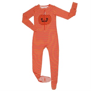 ABDL Adult Footed Pajamas: Bamboo Terry Baby Pumpkin Adult Baby / Diaper Lover / Little Space