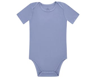 ABDL Adult Baby Onesie (Vista Blue) Ribbed Bamboo Bodysuit