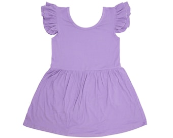 ABDL Adult Baby Onesie (Lavender Dress) Ribbed Bamboo Bodysuit
