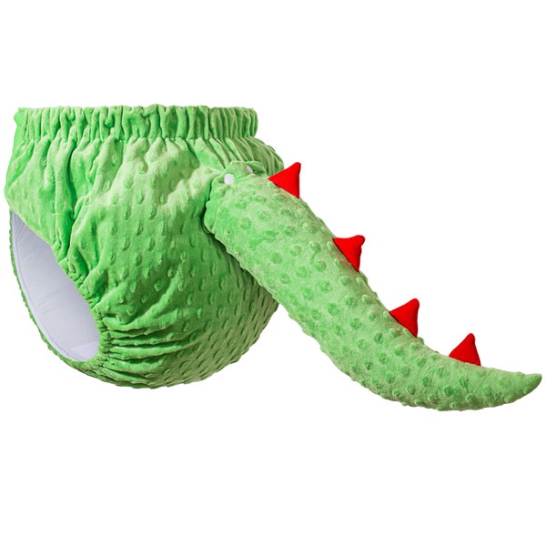 Groene dinosaurusstaart-volwassen stoffen luier ABDL