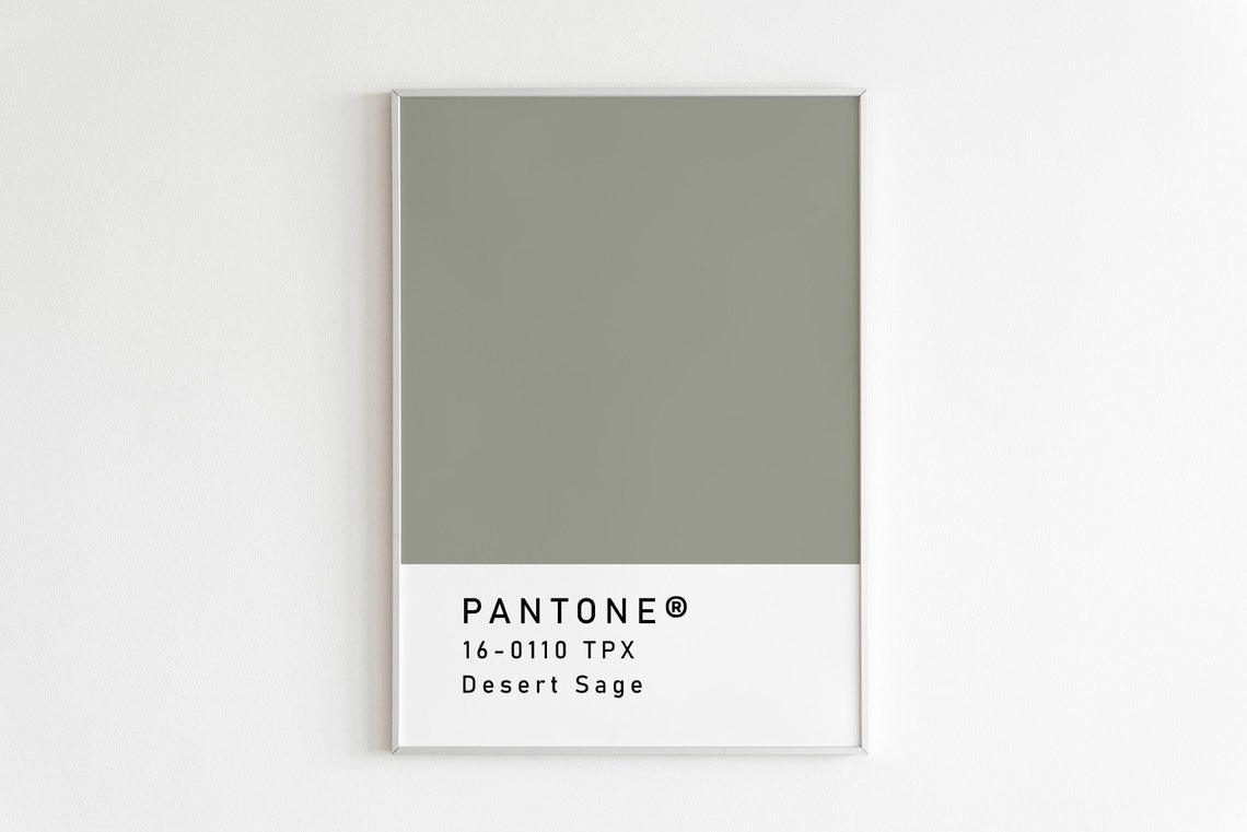 Pantone Print Sage Green Wall Art Pantone Color Poster Etsy
