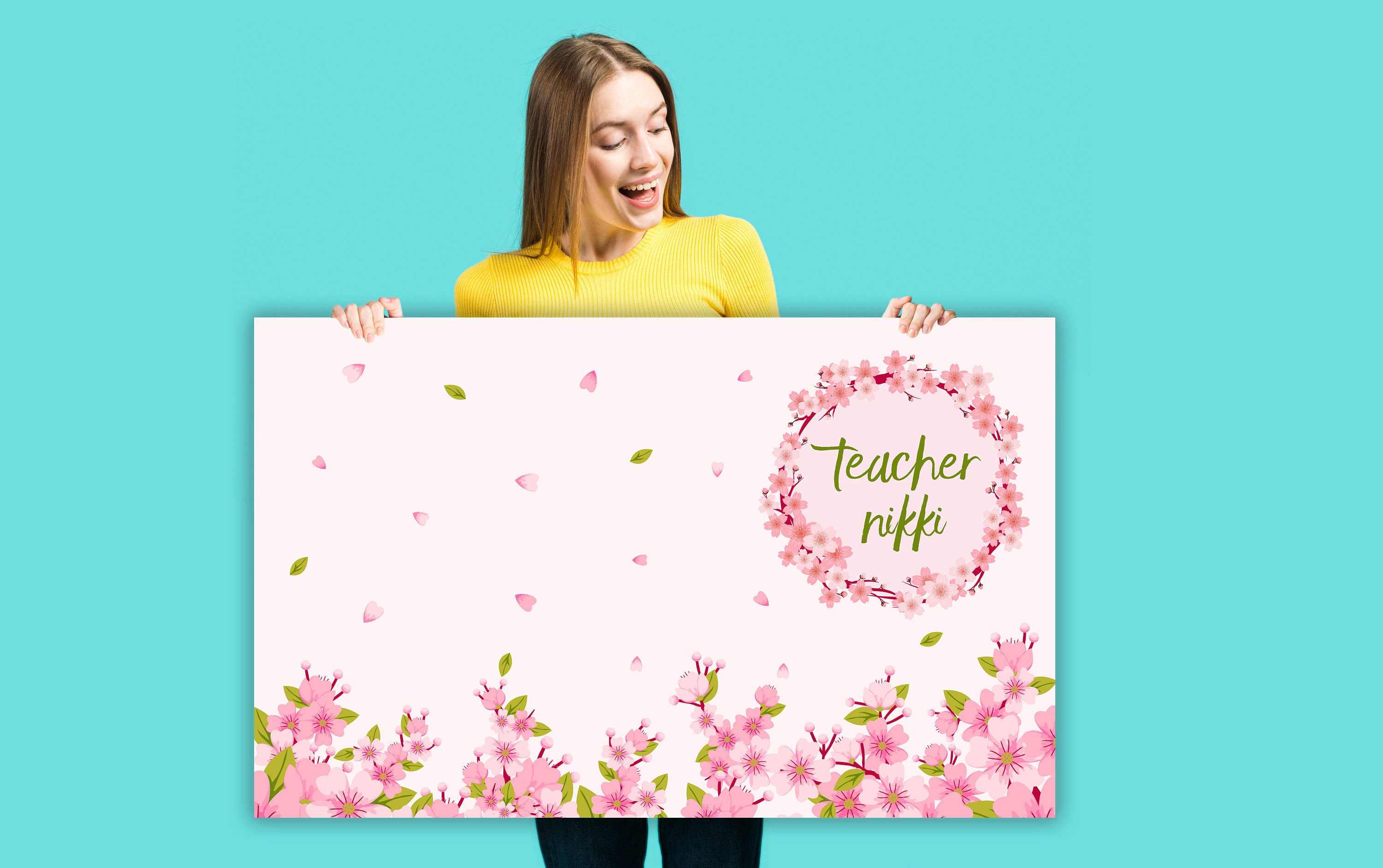 Personalized Cherry Blossom Classroom Background - ESL Online Teaching ...