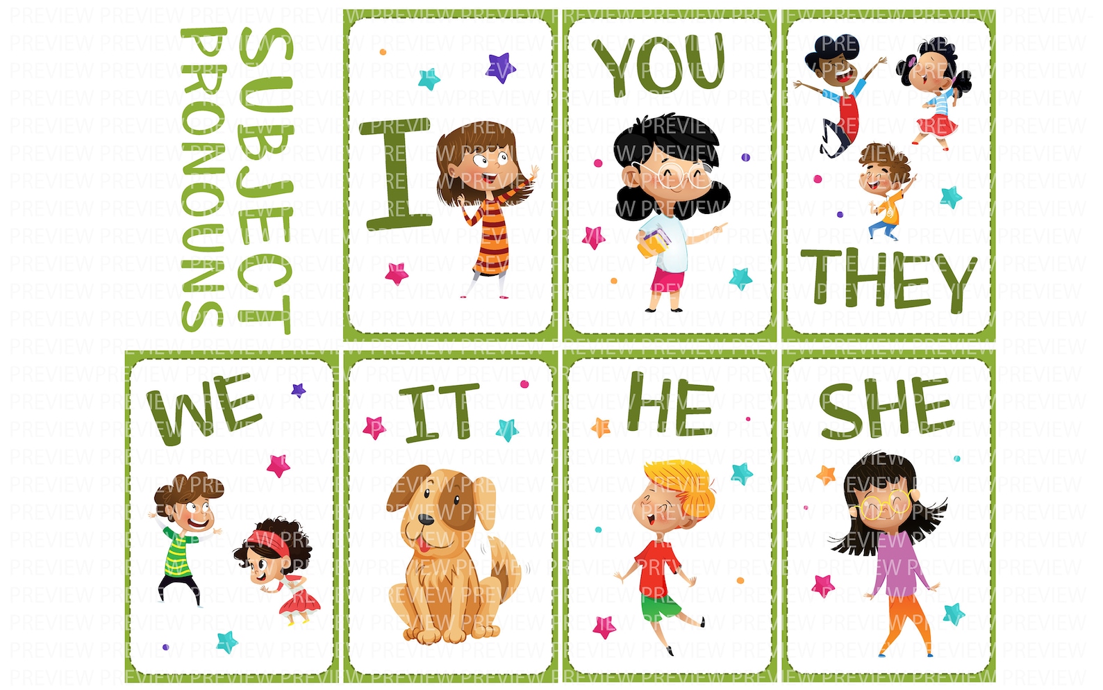 Flashcards Subject Pronouns Object Pronouns Possessive Etsy M xico